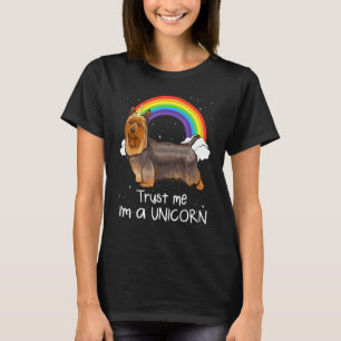 Rainbow Silky Terrier Trust Me Im A Unicorn Dog T-Shirt