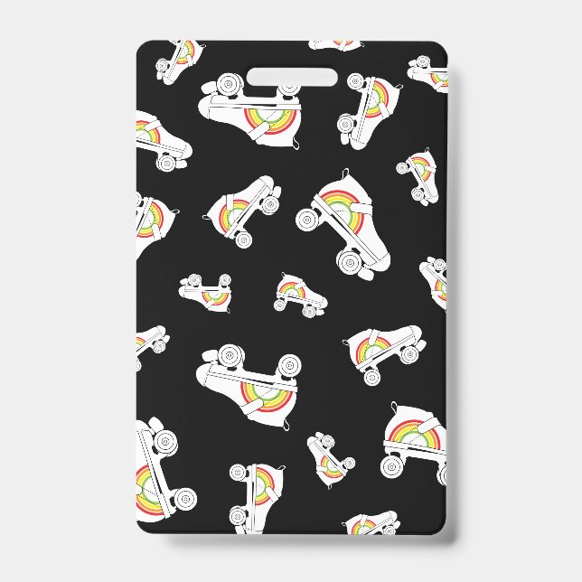 rainbow skate Teacher Hall Pass school colours Badge (Front)