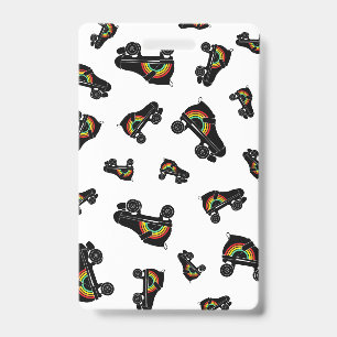 rainbow skate Teacher Hall Pass school colours Badge