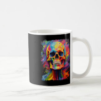 Rainbow Skeleton Anatomy Scary Halloween Coffee Mug