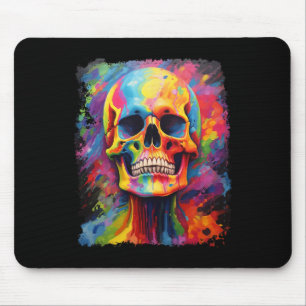 Rainbow Skeleton Anatomy Scary Halloween  Mouse Pad