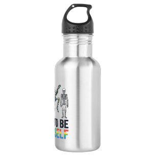 Rainbow Skeleton Dare to Be Yourself Vector Design 532 Ml Water Bottle