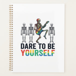 Rainbow Skeleton Dare to Be Yourself Vector Design Planner
