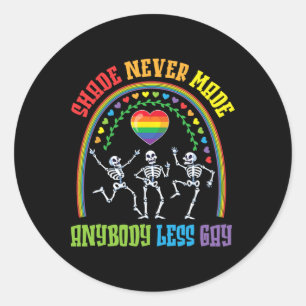 Rainbow Skeletons Dancing Shade Never Made Anybody Classic Round Sticker