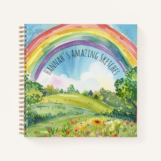 Rainbow Sketchbook for Painting Drawing & Doodling Notebook (Front)