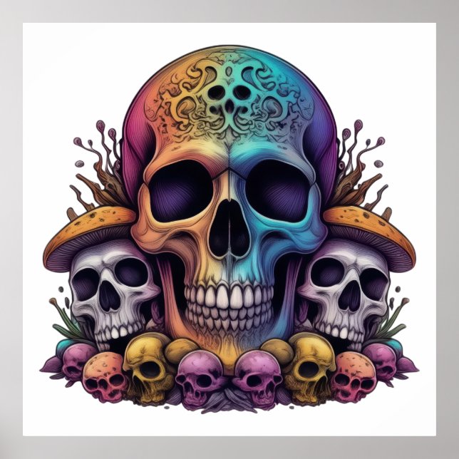Rainbow Skull Garden Poster (Front)