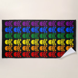 RAINBOW SKULLS BEACH TOWEL