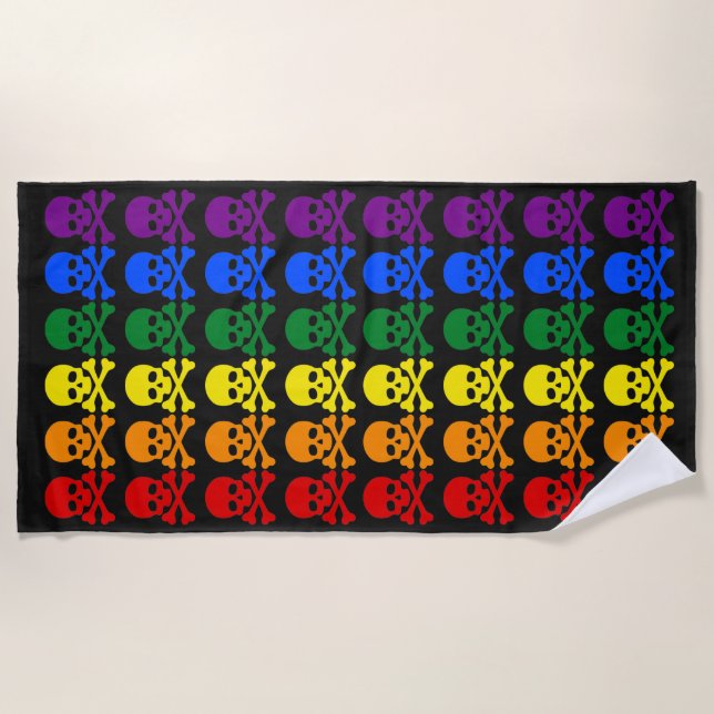 RAINBOW SKULLS BEACH TOWEL (Front)