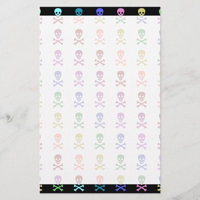 Rainbow Skulls Stationery (Front)