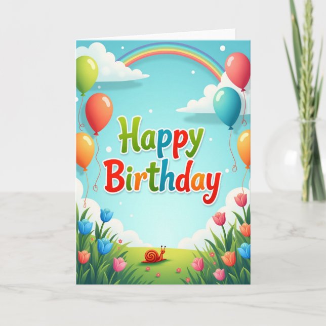 Rainbow Sky Birthday Card (Front)