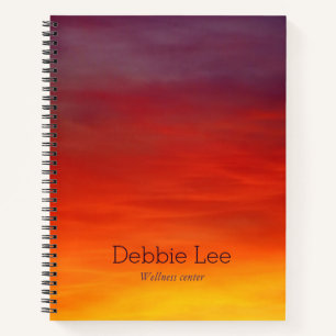 Rainbow sky clouds notebook