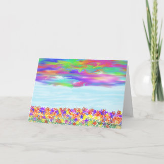 Rainbow Sky Flower greeting card