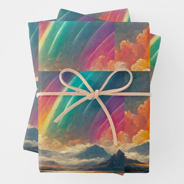 rainbow sky  wrapping paper sheet (In situ)