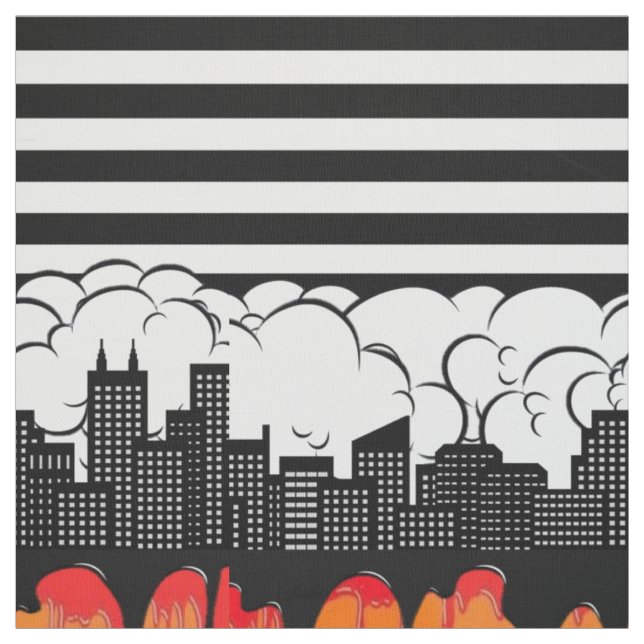 Rainbow Skyline Fabric (Swatch)