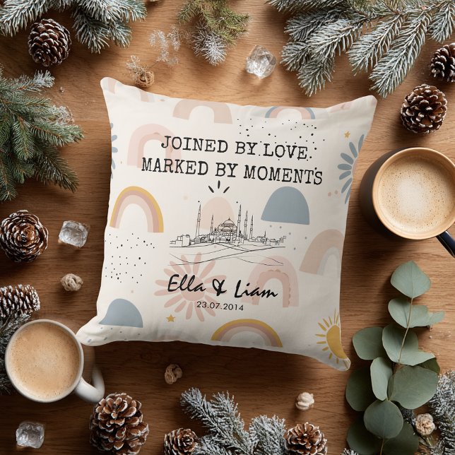 Rainbow Skyline Personalized Couple Pillow (Creator Uploaded)