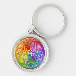 Rainbow Slinky Ring Keychain