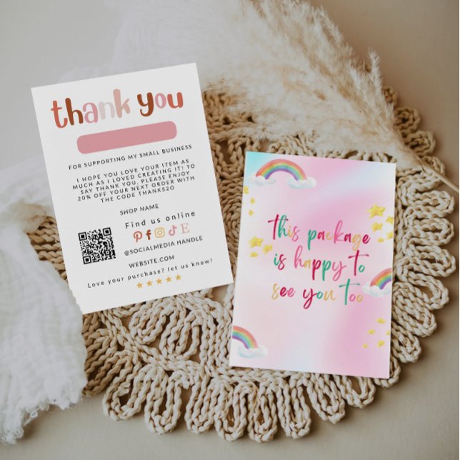 Rainbow Small Business Thank You Card, Card (Creator Uploaded)