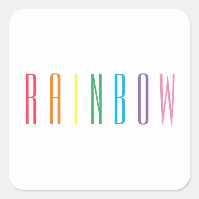 RAINBOW Small Square Stickers (Front)