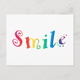 Rainbow Smile Postcard Happy smile Typography Art
