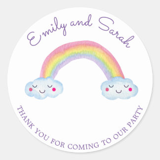 Rainbow Smiles | Twins Birthday Sticker