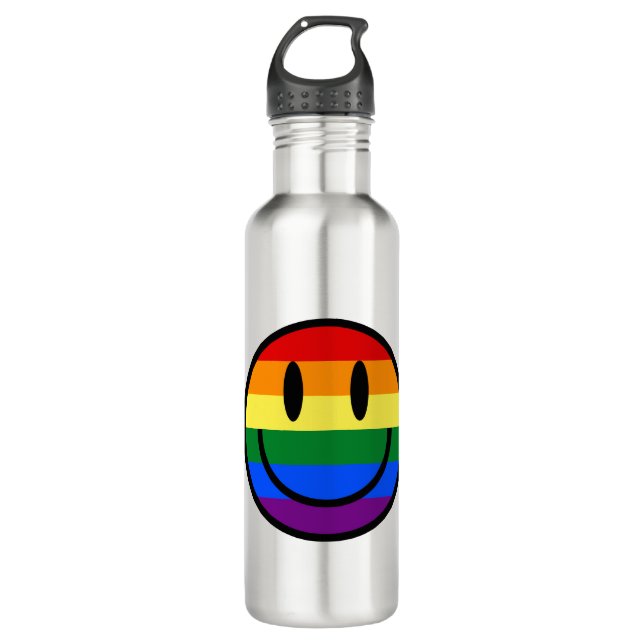 Rainbow Smiley Face 710 Ml Water Bottle (Front)