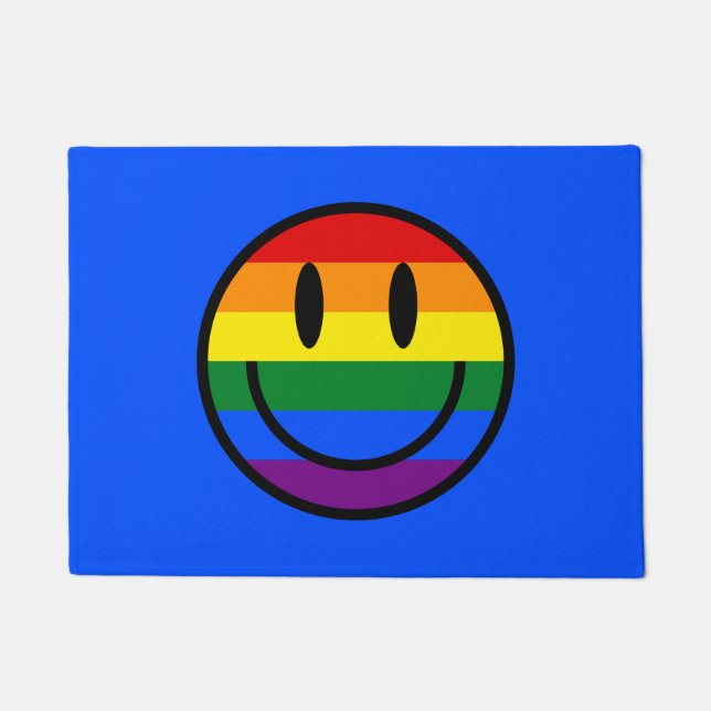 Rainbow Smiley Face Doormat (Front)