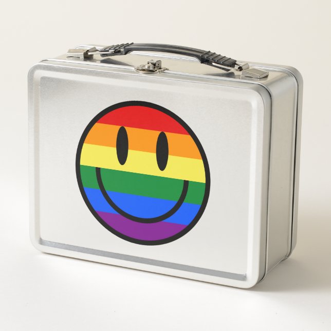 Rainbow Smiley Face Metal Lunch Box (Front)