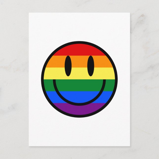 Rainbow Smiley Face Postcard (Front)