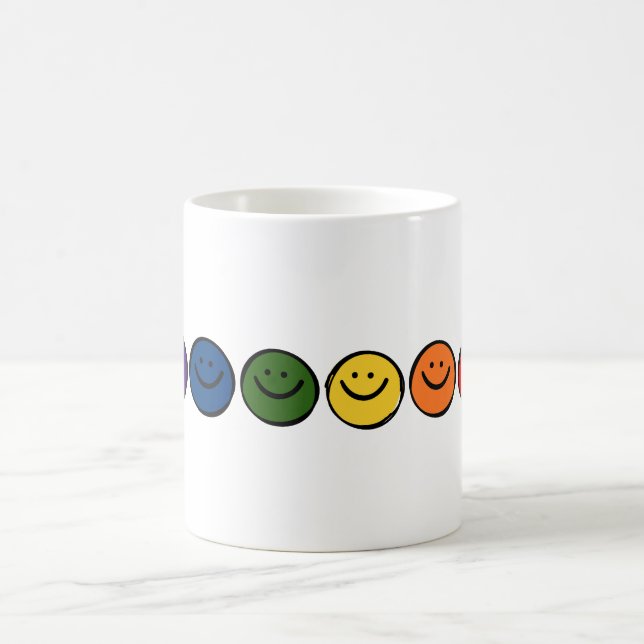  Rainbow Smiley Faces  Coffee Mug (Center)