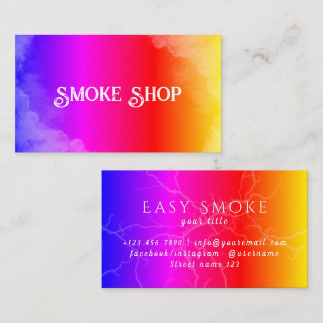 Rainbow Smoke Shop Vape Business Card (Front/Back)