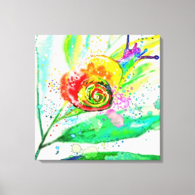 Rainbow Snail Canvas Print (Front)