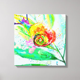 Rainbow Snail Canvas Print - Painting