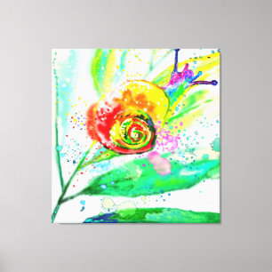 Rainbow Snail - Watercolor Canvas Print