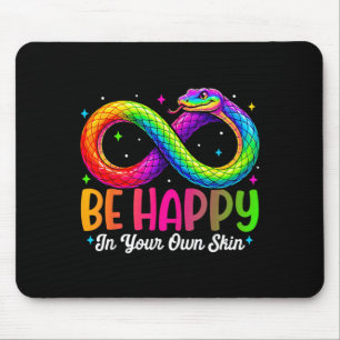 Rainbow Snake Be Happy Autism Awareness Design Mouse Pad