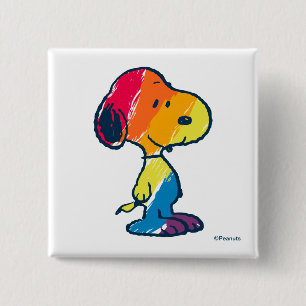 Rainbow Snoopy 2 Inch Square Button