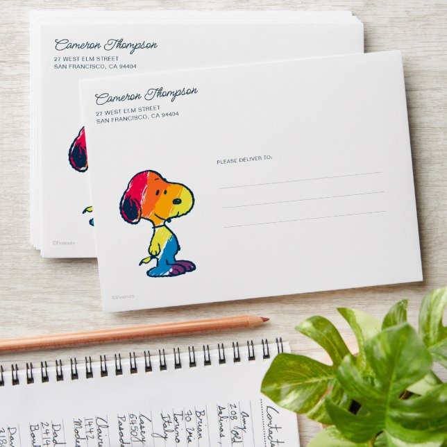 Rainbow Snoopy Envelope (Stacked)