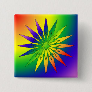 Rainbow Snowflake 41 2 Inch Square Button
