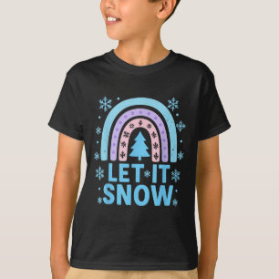 Rainbow Snowflake Christmas Winter Day Supporter L T-Shirt