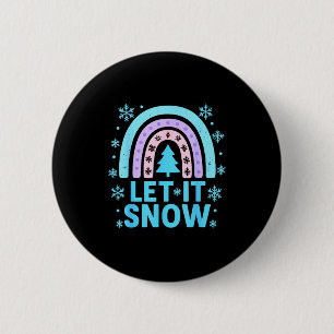Rainbow Snowflake Christmas Winter Day Suprter Let 2 Inch Round Button