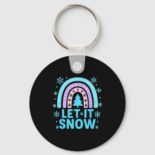 Rainbow Snowflake Christmas Winter Day Suprter Let Keychain