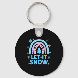 Rainbow Snowflake Christmas Winter Day Suprter Let Keychain
