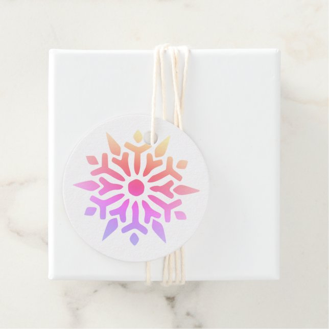 Rainbow Snowflake Favour Tags (In Situ)
