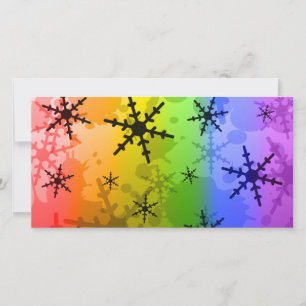 Rainbow Snowflake Holiday Card