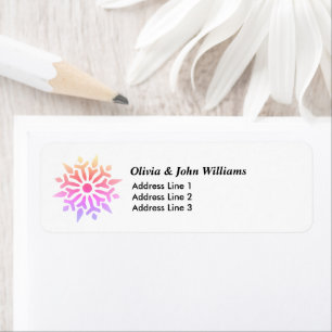 Rainbow Snowflake Holiday Return Address Label