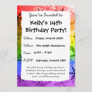 Rainbow Snowflake Invitation