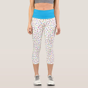 Rainbow Snowflakes Capri Leggings