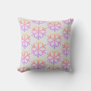 Rainbow Snowflakes For Sofa Couch Chaise Lounge Throw Pillow