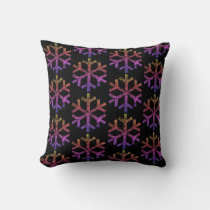 Rainbow Snowflakes For Sofa Couch Chaise Lounge Throw Pillow