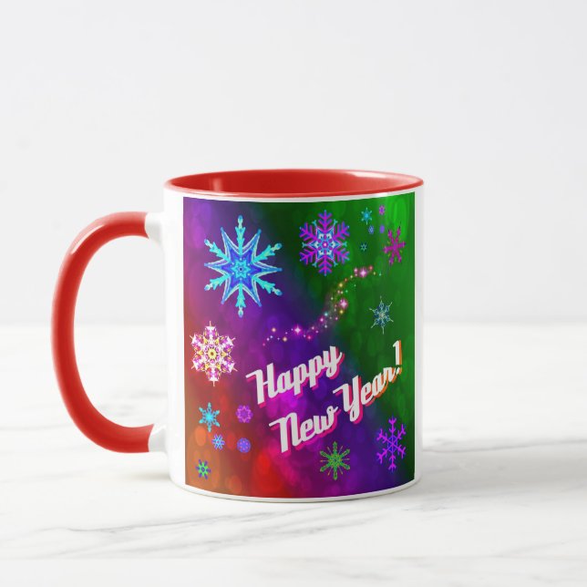 Rainbow Snowflakes Mug (Left)