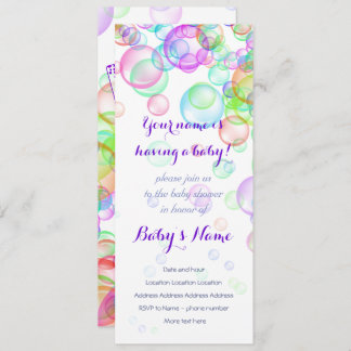 Rainbow Soap Bubbles Baby Shower Invitation